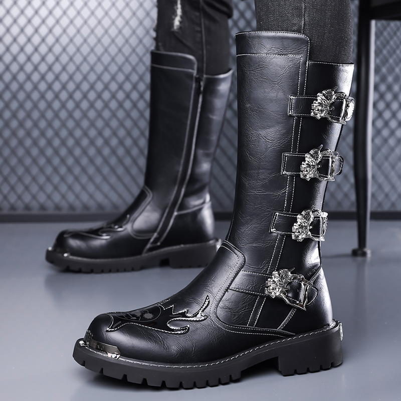 Outdoor Lighting Black - Herbst Neue Designer Lederstiefel für Herren,