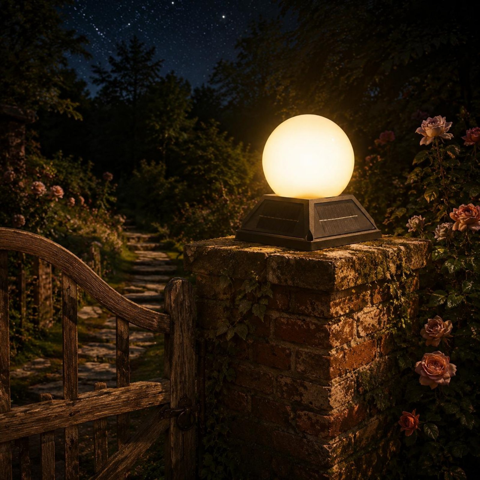Outdoor Lighting Ip65 - Solar-Pfostenkappenleuchte mit kabellosem Controller, Solar-Säulenleuchte, Pfostenkappenlampe,