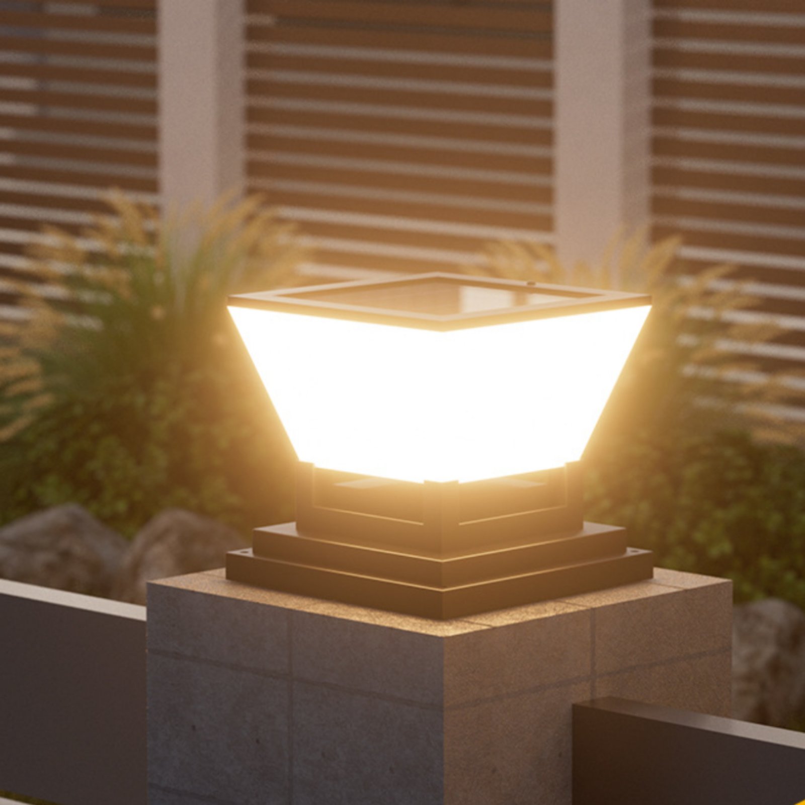 Outdoor Lighting Ip65 - Solar-Pfostenleuchte, wasserabweisend, Solar-Zaunleuchte, Zaunkappen-Laterne, wasserdichte Außenbeleuchtung,