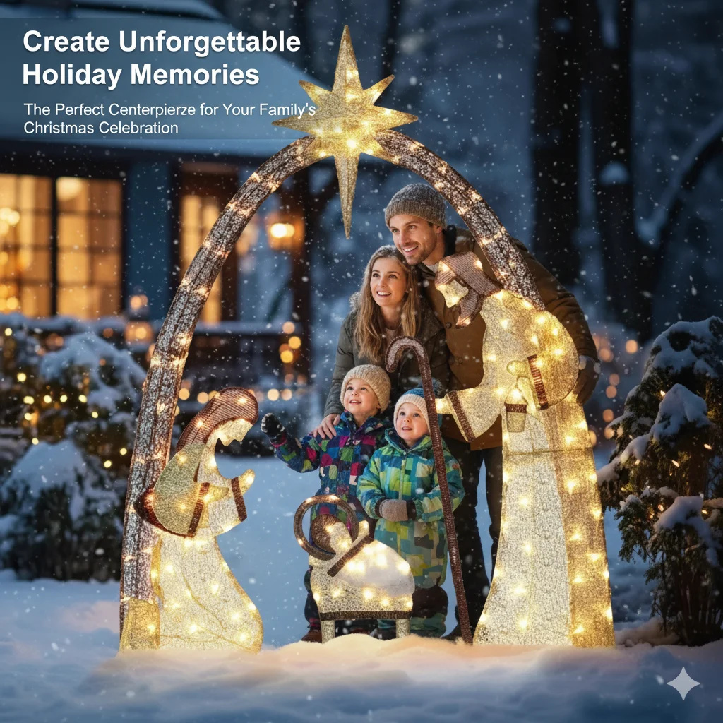 5,5 Fuß Weihnachtskrippe, Outd – Outdoor Lighting Effects Bewertung und Preis