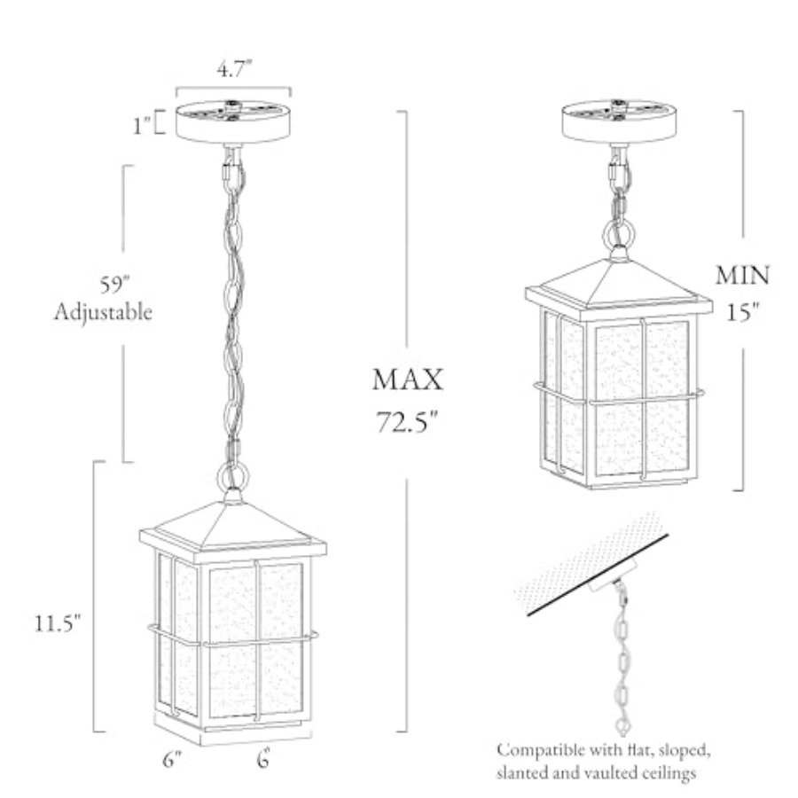 Außen-Pendelleuchte, Landhaus- – Outdoor Lighting Black Bewertung und Preis