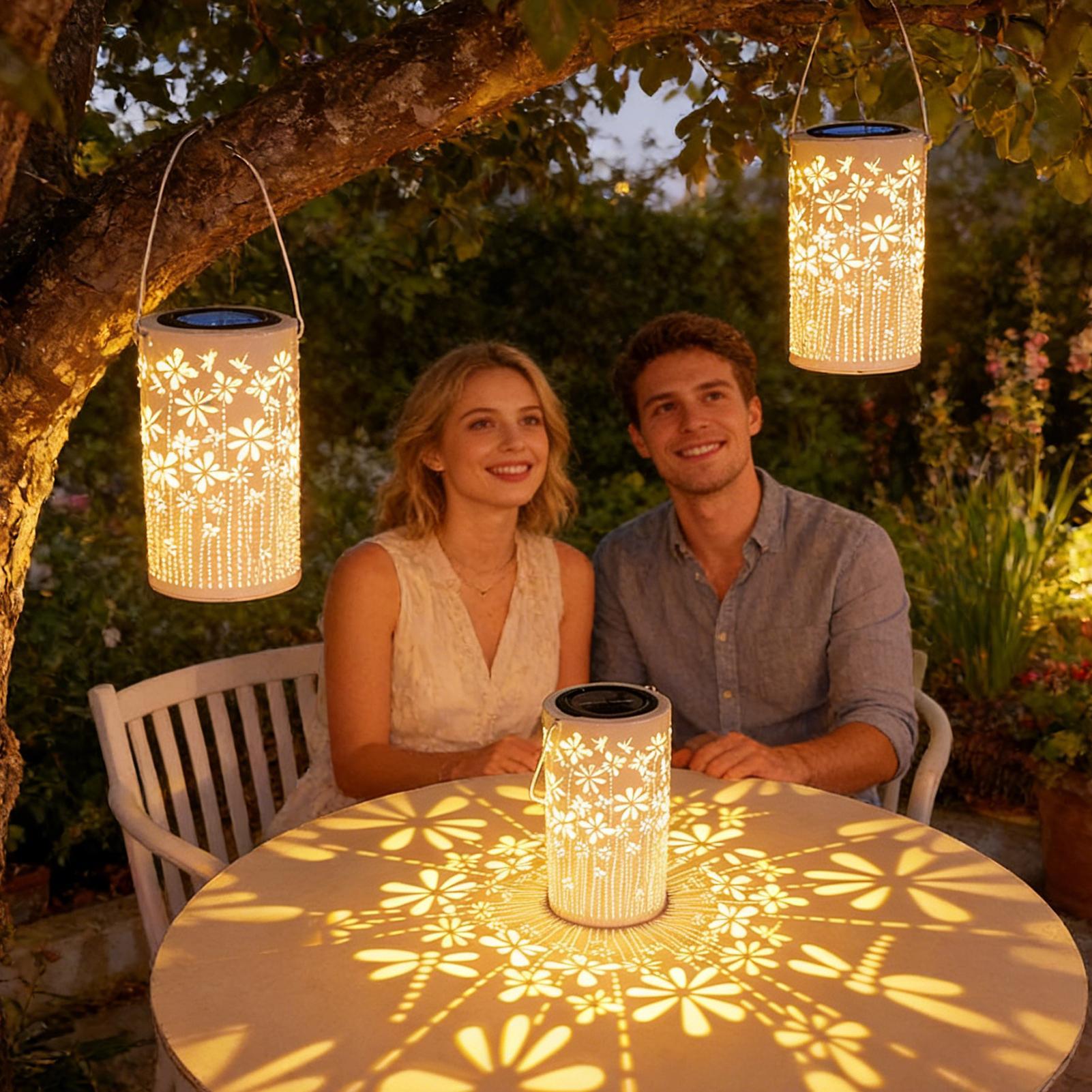 Solarlaternen, bunte Metall-Bl – Outdoor Lighting And Landscape Bewertung und Preis